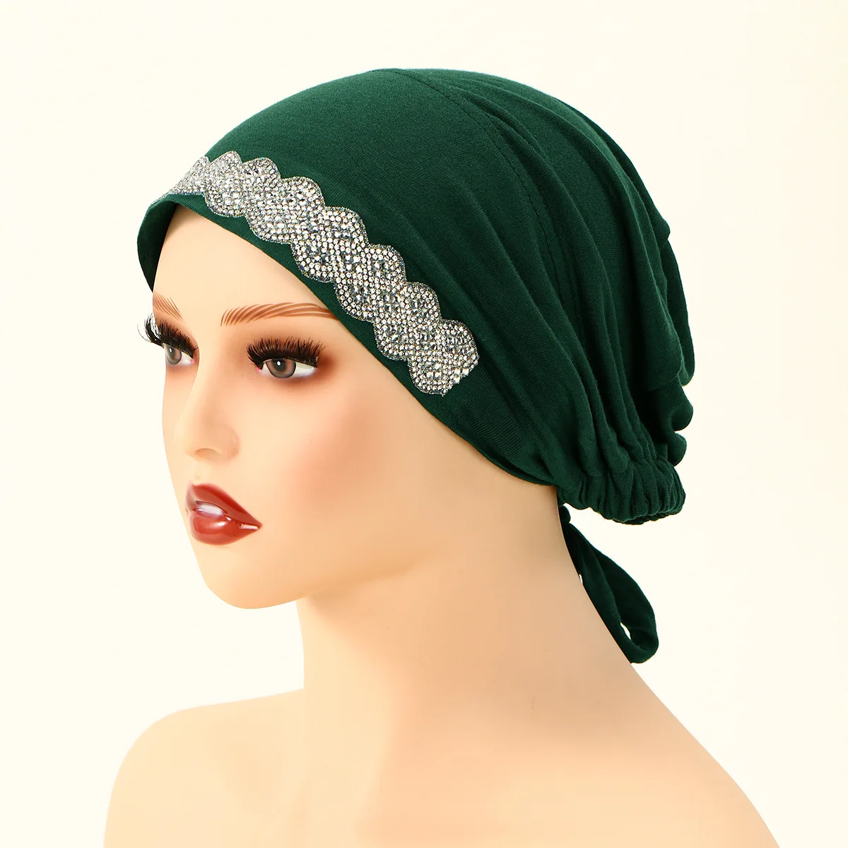 

Модные блестящие внутренние шапки со стразами, женские мусульманские хиджабы, нижний шарф, трикотажные шапки, исламский тюрбан, женский платок, Turbante Mujer