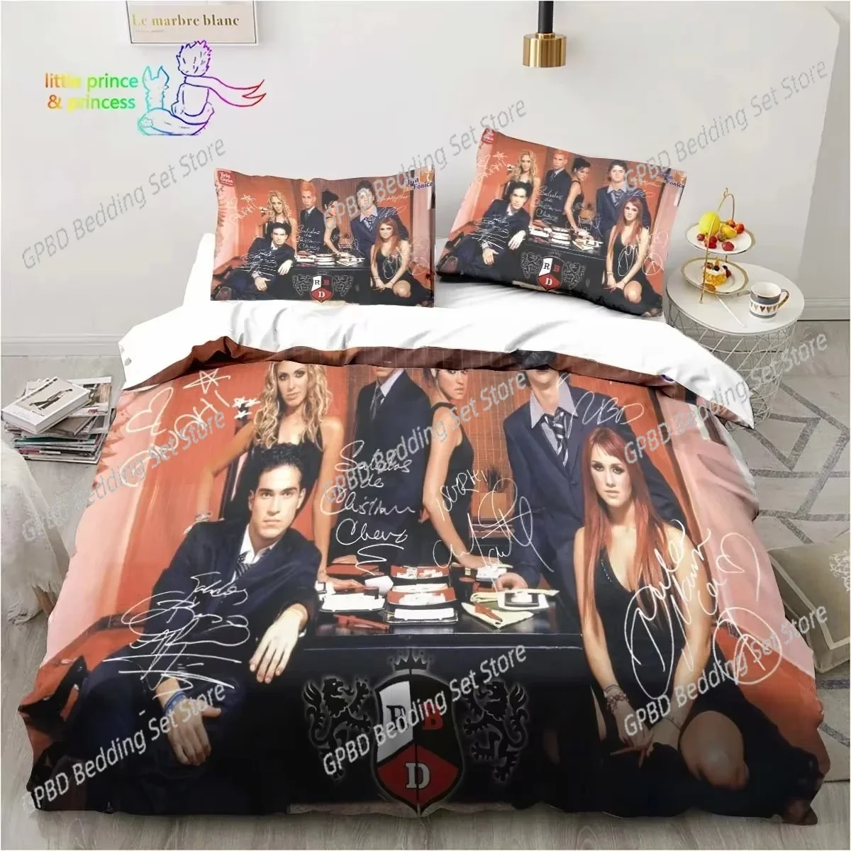 Juego de cama Band RBD individual, doble, tamaño Queen, King, dormitorio para niños y adultos, ropa de cama con estampado 3D, regalo para amantes de la música