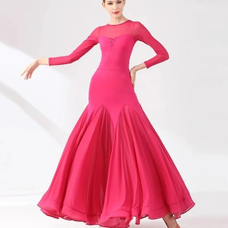 

Fashionable Comfortable Slim Adult Modern Dance Dress Dress National Standard Dance Costume Waltz Swing Performance Costume