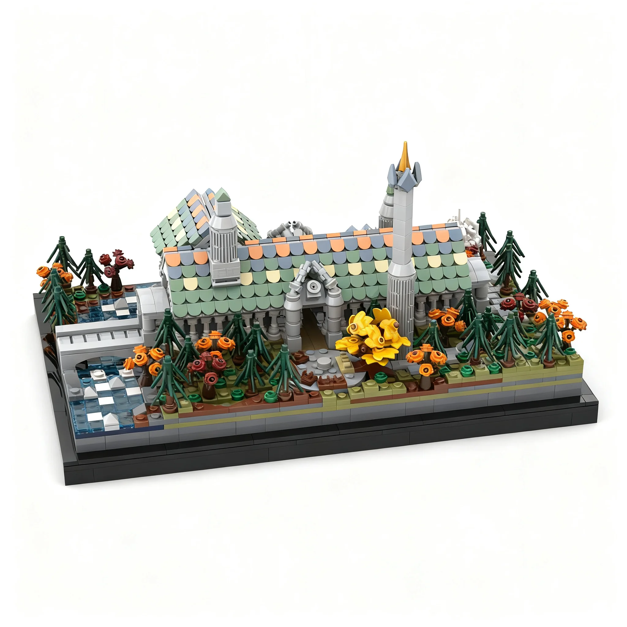 1998pcs MOC Rivendell Microscale Diorama Model Toys Building Blocks Construction Christmas Gift DIY Kids Brick Education Idea