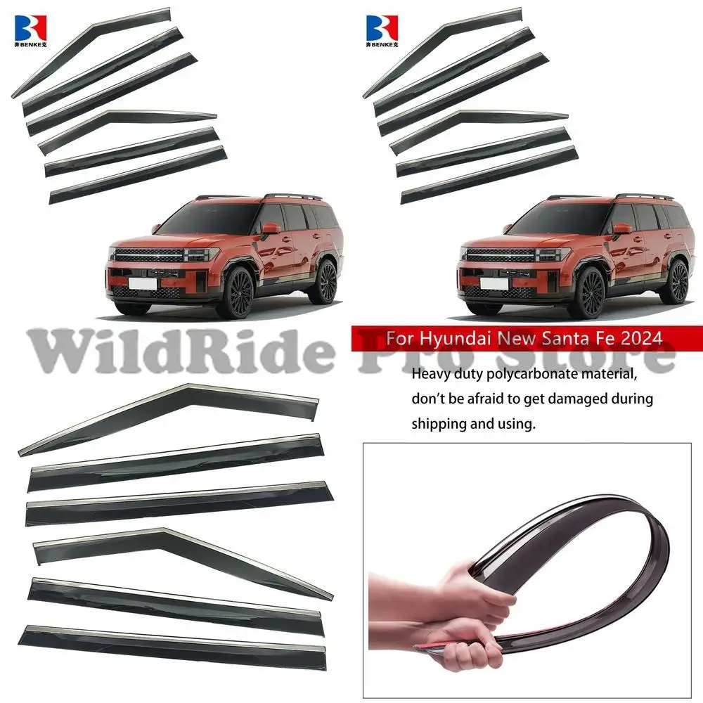 

1 комплект, 6 шт. автомобильные аксессуары для Hyundai New Santa Fe 2024 Tucson, лобовое стекло, козырек от дождя, козырек от солнца на боковое окно