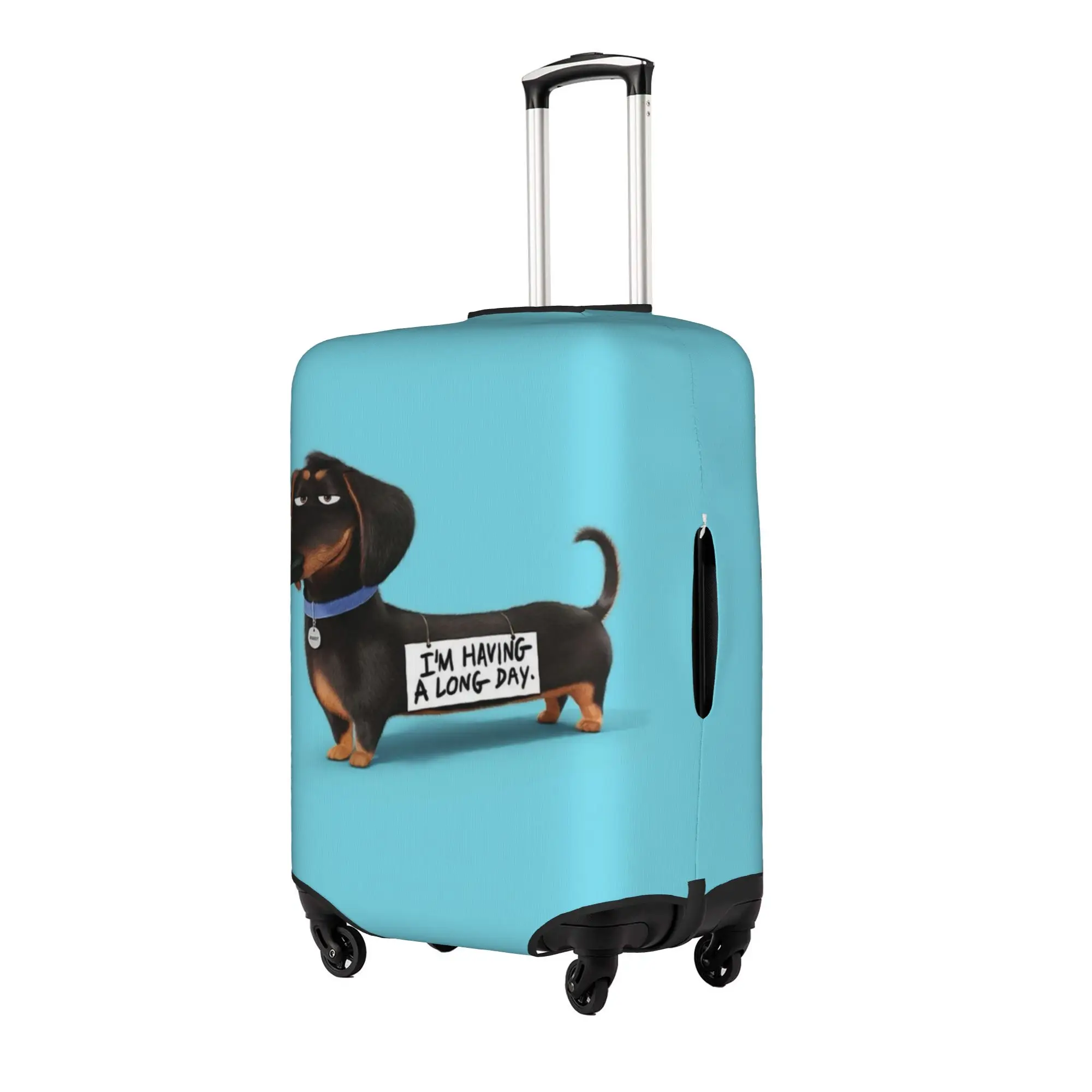 Custom Funny Dachshund Dog funny pupy Luggage Cover Protector Elastic  Travel Suitcase Covers