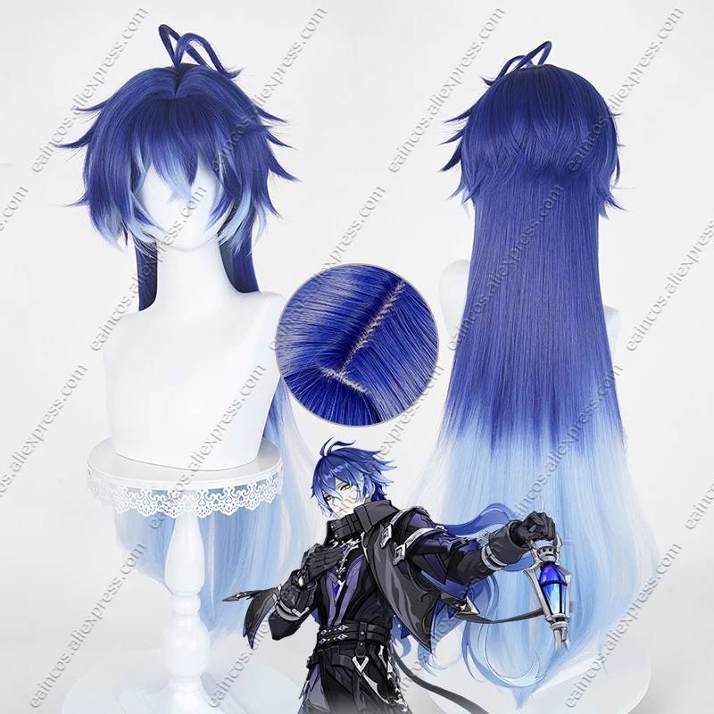 Peluca de Cosplay Flins de 85cm de largo, grueso, esponjoso, colores mezclados, pelo sintético resistente al calor para Halloween