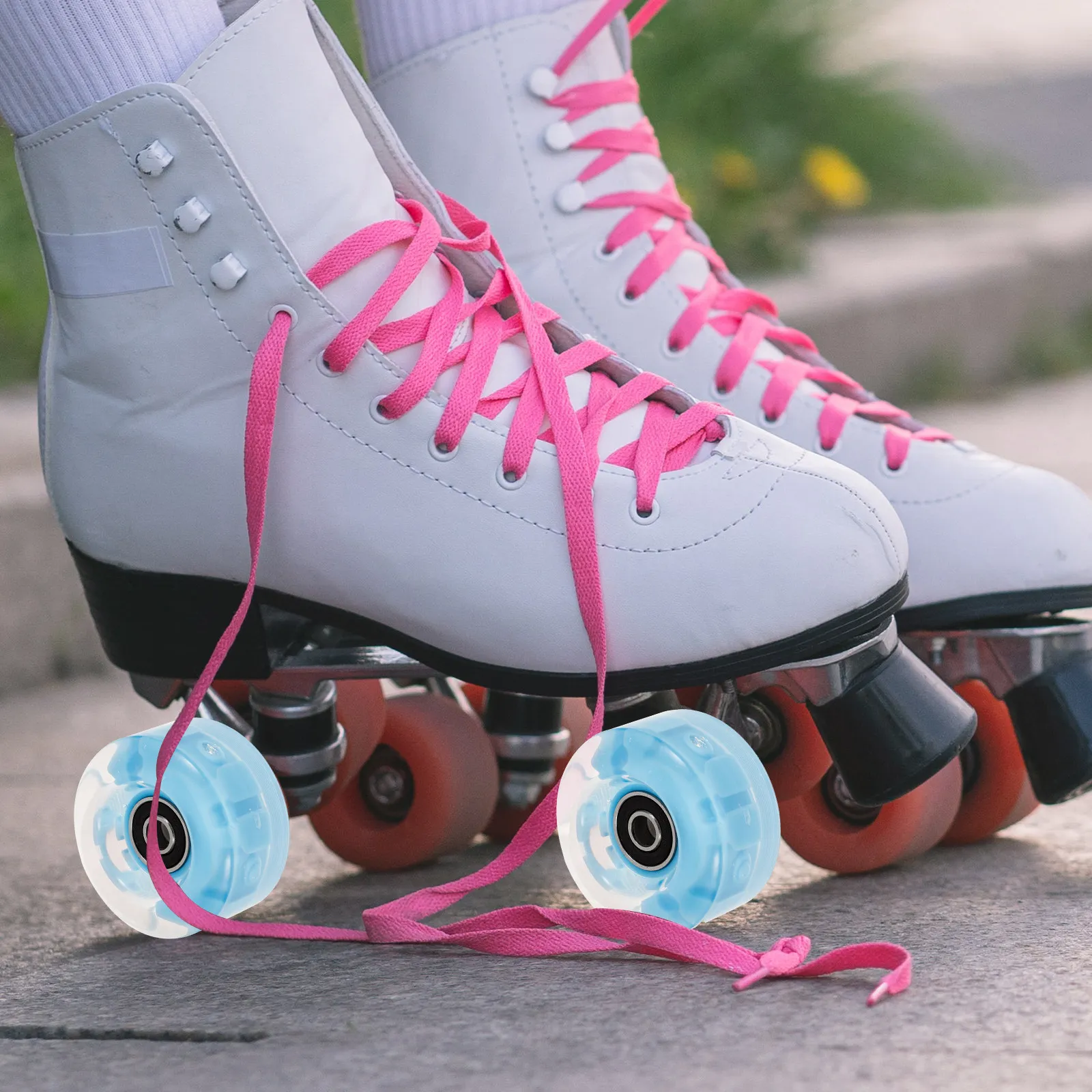 

4 шт. светящиеся колеса для роликовых коньков со встроенными подшипниками, износостойкие, ударопрочные, светящиеся в темноте колеса для катания на ночь