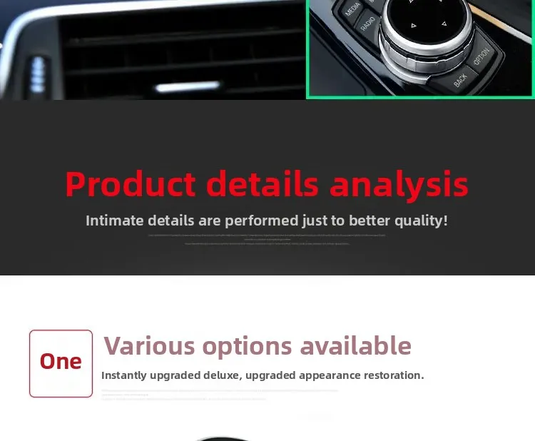 For BMW 1 2 3 4 5 6 7 Series X1 X5 X6 F20 F30 F10 F07 E60 E90 E70 IDrive Car Multimedia Big Knob Covers Button Trim Control