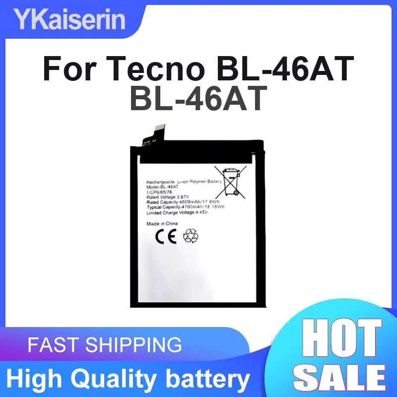 4700mAh Mobile Phone Battery For Tecno BL-46AT Strong Compatibility