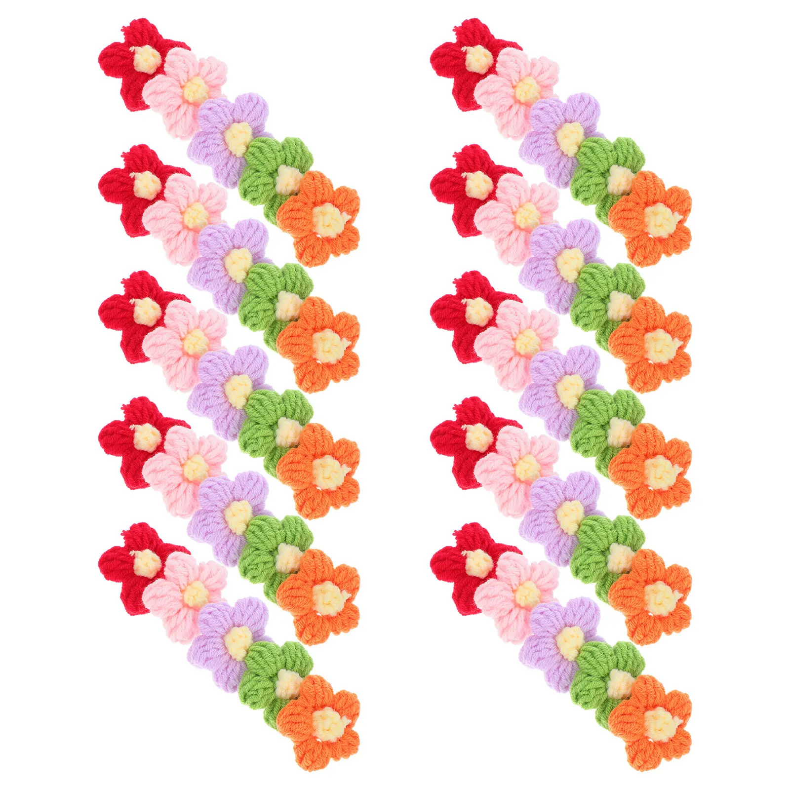 50 قطعة اليدوية الكروشيه الزهور الغزل نفخة غرزة لخياطة اكسسوارات DIY بها بنفسك زينة الحفلات محبوك الأزهار الحرف