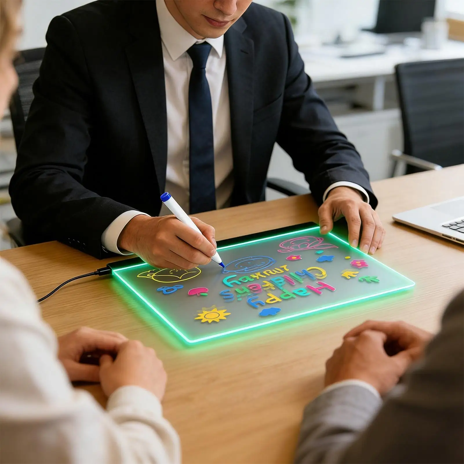 Prancheta de desenho led 13.7x10 Polegada tablet apagável acrílico seco apagar placa almofada de desenho para meninos meninas esboçar escrita colorir