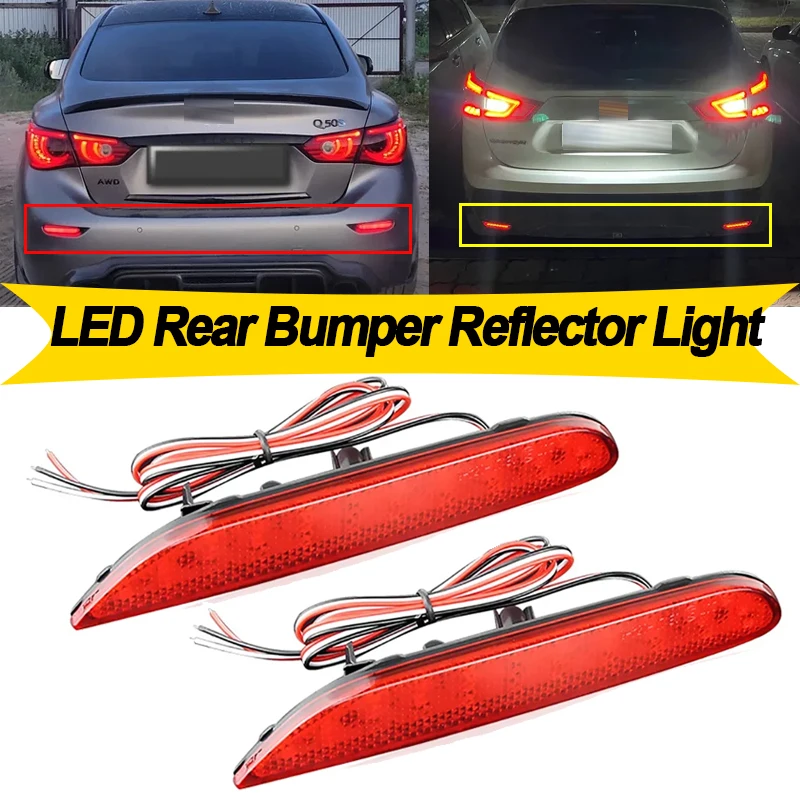 

2 шт. для Nissan Leaf 2011 2012 2013 2014 2015 2016 Rogue Pathfinder 2014-2016 Altima светодиодный отражатель заднего бампера стоп-сигнал