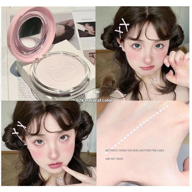 Setting Powder Oil Control Makeup Setting Brightening Skin Tone Setting Powder With Mirror Compact Portable Makeup Powder