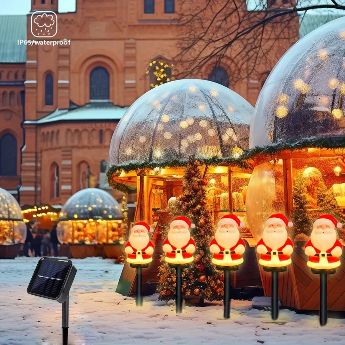 5 قطعة/الحزمة الشمسية عيد الميلاد حديقة حصة أضواء في الهواء الطلق مقاوم للماء الشمسية سانتا مسار أضواء لحديقة الحديقة مسار فناء ديكور