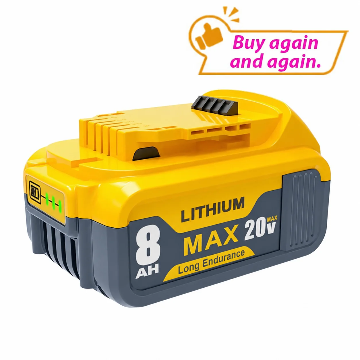 8.0Ah 20V/60V Replacement Battery for Dewalt, Compatible with DCB206 DCB205 DCB200 DCF887 DCG405 DCD791 DCF922 DCF850 DCD805 - view 5