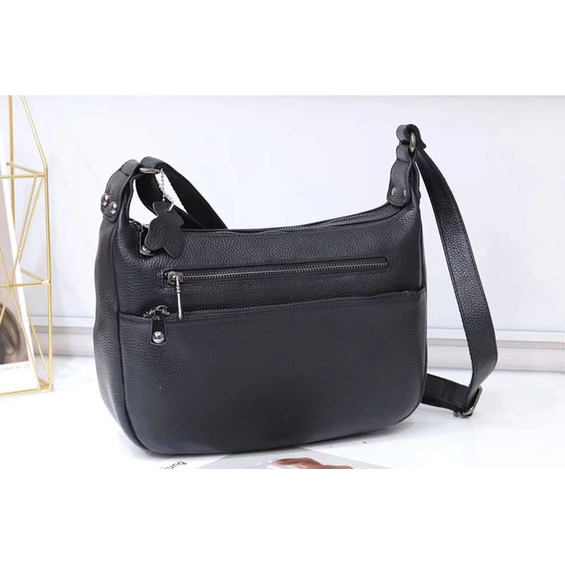 Borsa HOBO grande, borsa a tracolla con molte tasche, 100% pelle di mucca, borsa a tracolla da donna, borsa a tracolla in vera pelle da donna, A603