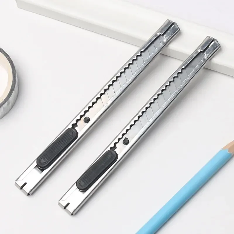 15 قطعة الفولاذ المقاوم للصدأ قابل للسحب سكّين متعدّد الاستخدامات 9 مللي متر المفاجئة قبالة شفرات هواية سكين صندوق القاطع مثالية للقطع في المنزل #5