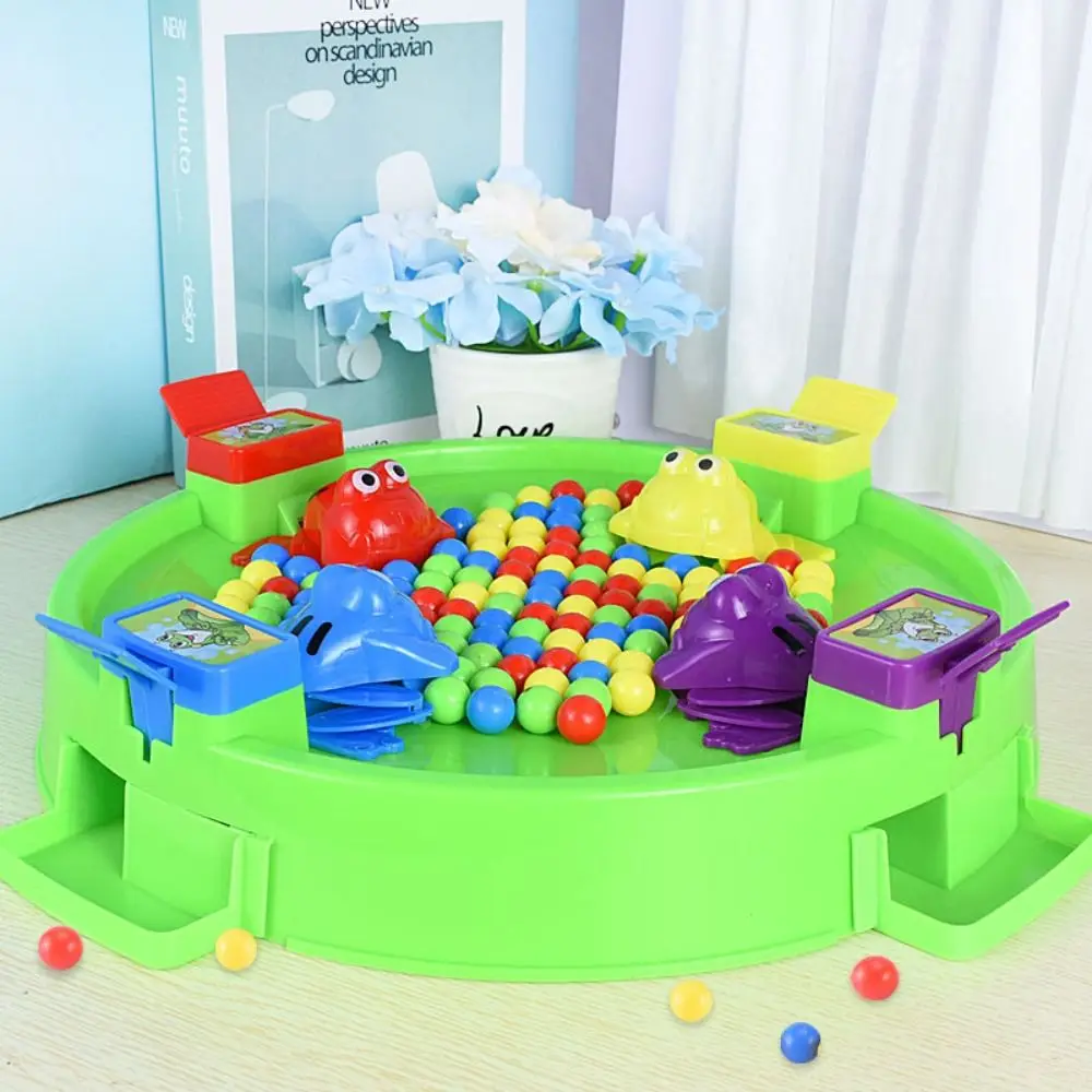 Colorful Beads Frog Eating Bean Toy Plastic 6 Styles Frog Snatching Bean Adult Stress Relief Tabletop Games Party Game