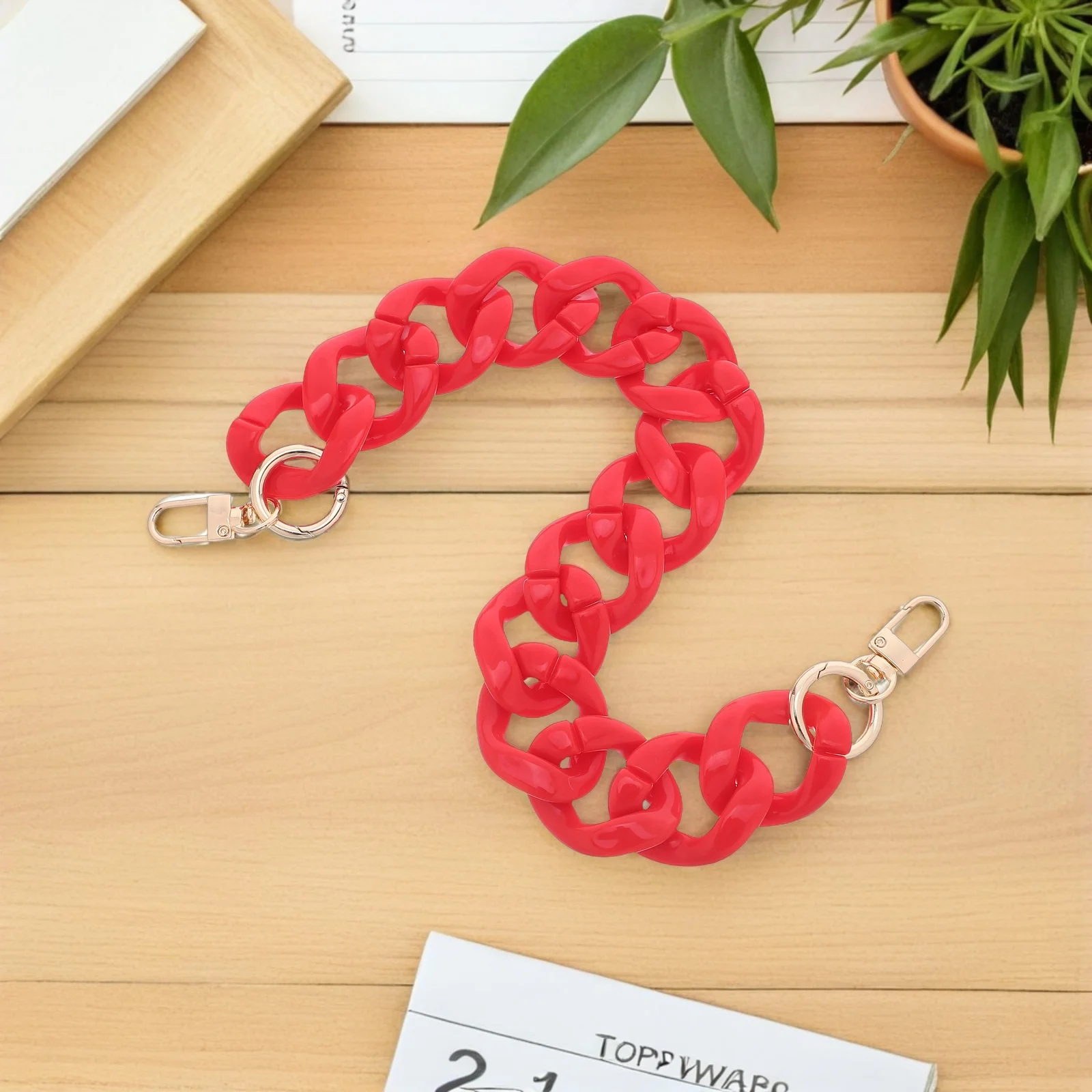 

Shiny Acrylic Handbag Chain Strap Replacement Shoulder Straps Metal Clip for Women's Purses DIY Crafts Decorative Accessory