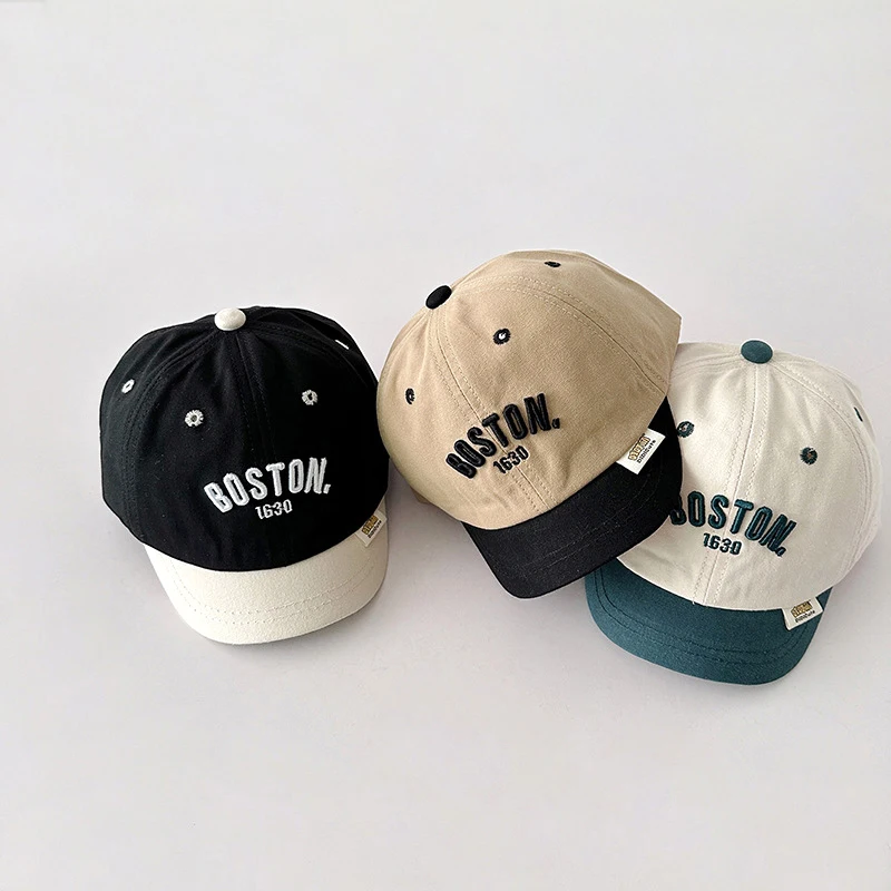 

Korean Letter Baby Baseball Cap Summer Baby Boys Girls Sun Hat Adjustable Short-brim Toddler Kids Peaked Hat