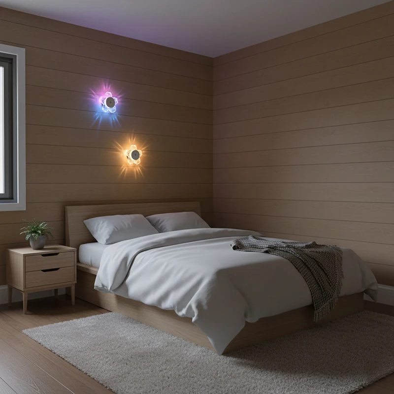 Sanded crystal cherry blossom wall lamp, night light, human body sensor, no wiring, magnetic base, specially customized