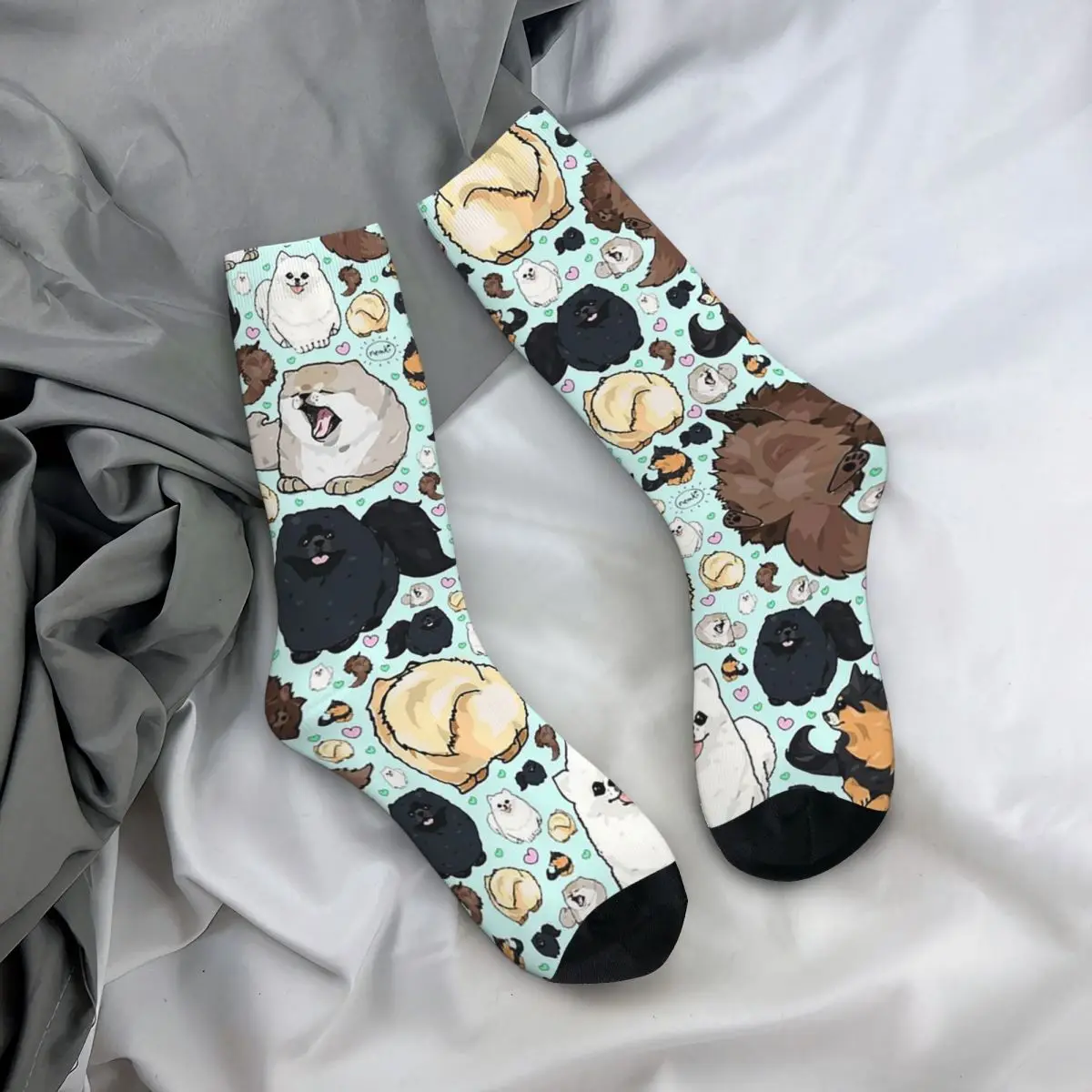 

Всесезонные чулки для экипажа, носки с помринами, забавные длинные носки, аксессуары для мужчин и женщин, подарок на день рождения