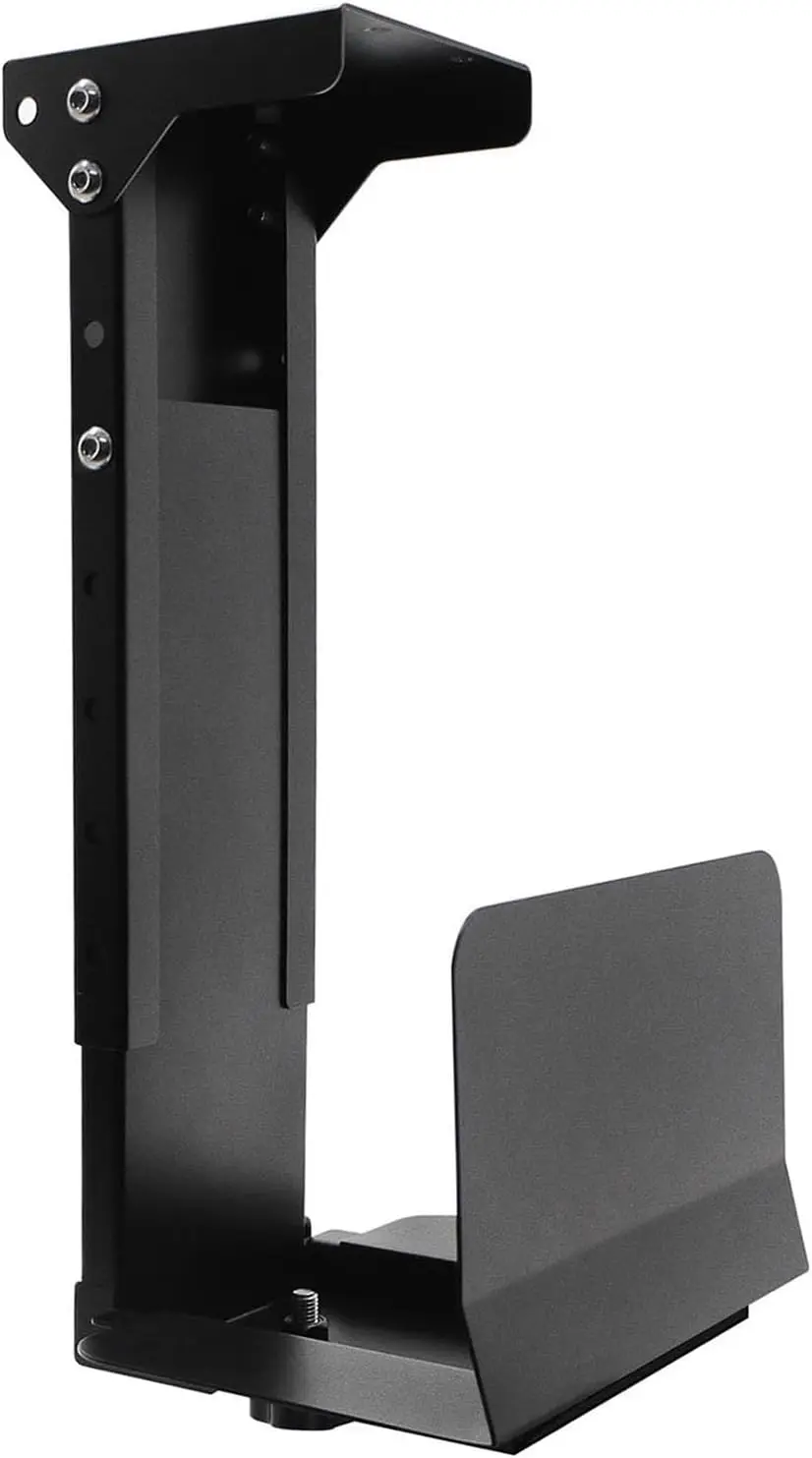 

PC Computer Case Wall Mount Under Desk, Adjustable 5.5-9.8in Width, 11-21in Height, Heavy Duty Steel, Holds 50 lbs