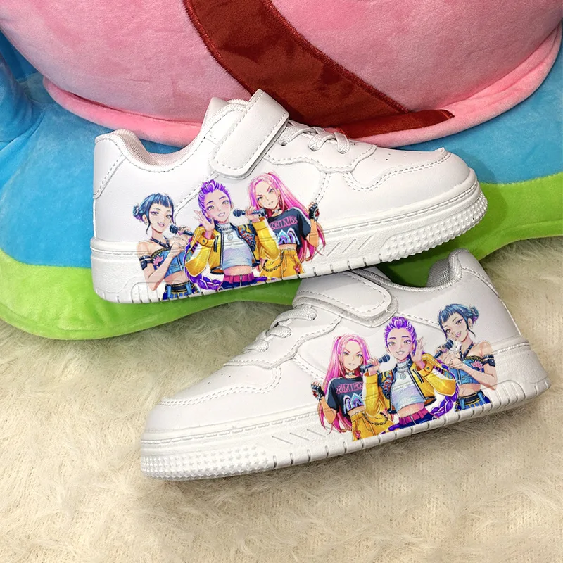 

Animation Girl Group Running Sneakers Uv Print Girls Shoes Little White Shoes Children's Board Shoes Spring and Summer New Model