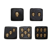 5pcs/set Halloween Skull Dice 3D Skeleton Face Gaming Dice for Club Pub 6 Sided D6 Dice for Party Death Table Game Toy