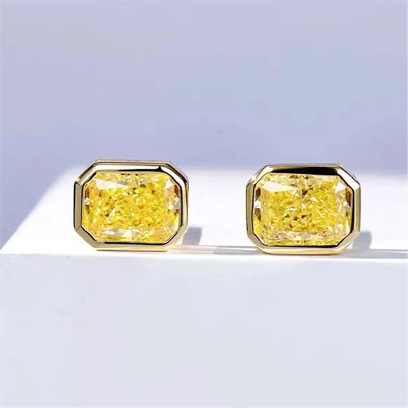 South Korea's new sweet and fresh niche design square diamond 925 sterling silver earrings must-have holiday gift for dating