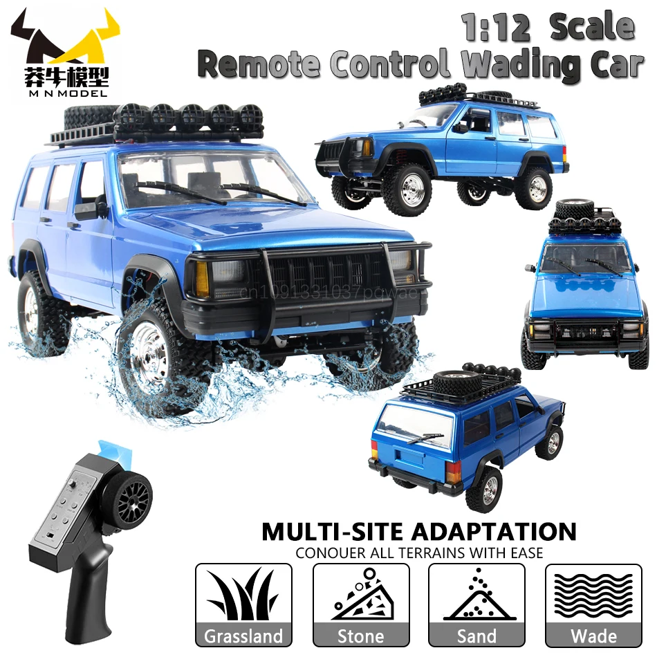 

MN MODEL 1/12 4WD RC Climbing Car Remote Control Off-Road Vehicle All Terrain Truck Outdoor Wading SUV Rock Crawler Model Toy