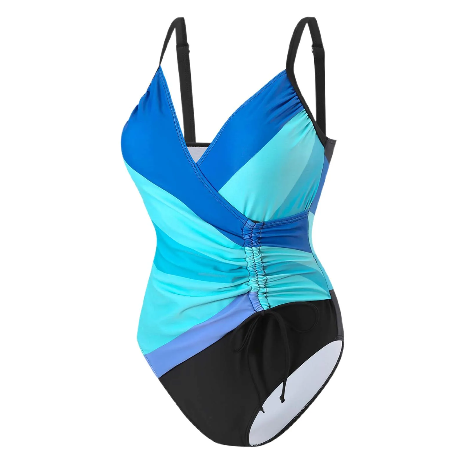 Costume da bagno intero stampato da donna che raccoglie bikini dimagrante sexy con scollo a V push up costume da bagno con controllo della pancia costume da bagno da spiaggia per piscina