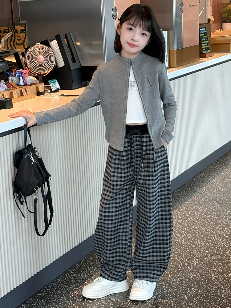 

Girls Autumn Faion Outfit Set 2025 New Sle Preteen Casual Pants Two Piece Set Breathable Long Sve Spor Look
