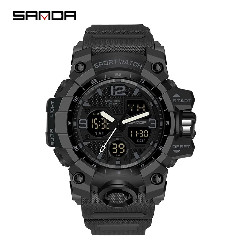 Free Shipping OUTLETSSanda Fashion Trend6030Outdoor Sports Shockproof Watch Multi-Functional Waterproof Luminous Electronic Watc