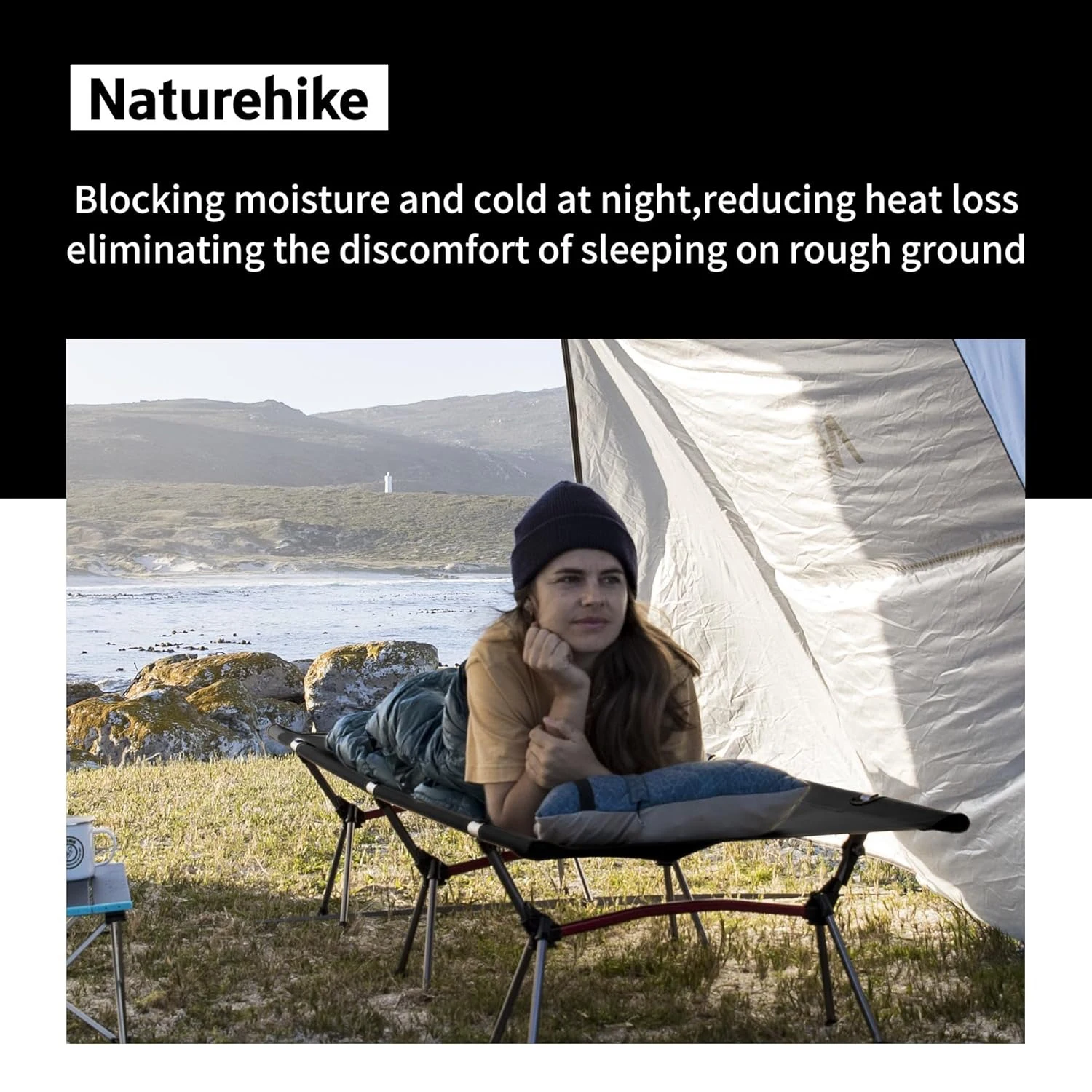 Naturehike Folding Camping Cot Height Adjustable Ultralight Backpacking Cot Portable Outdoor Travel Camping Bed Tent Bed view 5