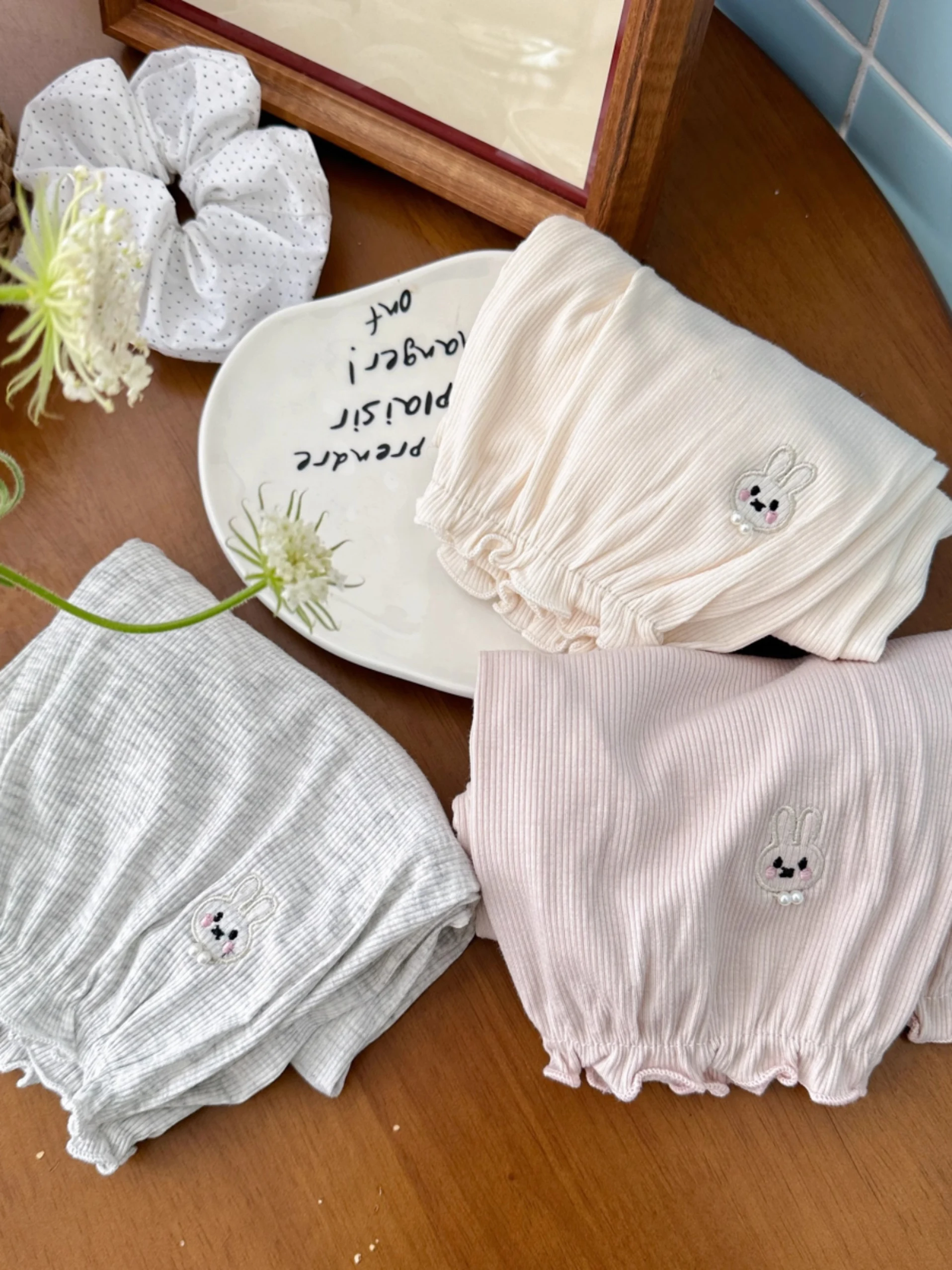 Pantaloni in Seta Ghiaccio per Bambine, Nuovi Pantaloni Estivi Sottili a Tre Quarti, Antizanzare, per Aria Condizionata, Leggeri