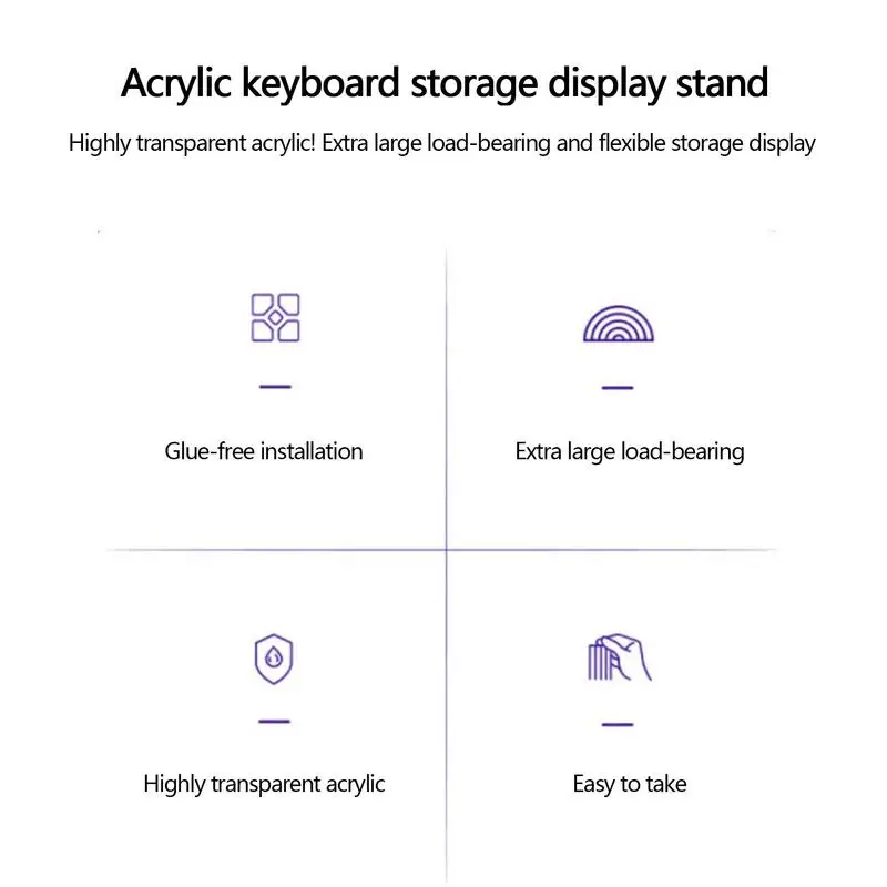 Imagem -03 - Suporte de Teclado Acrílico Transparente Rack Organizador de Mesa Armazenamento para Computador Teclado Mecânico Mesa