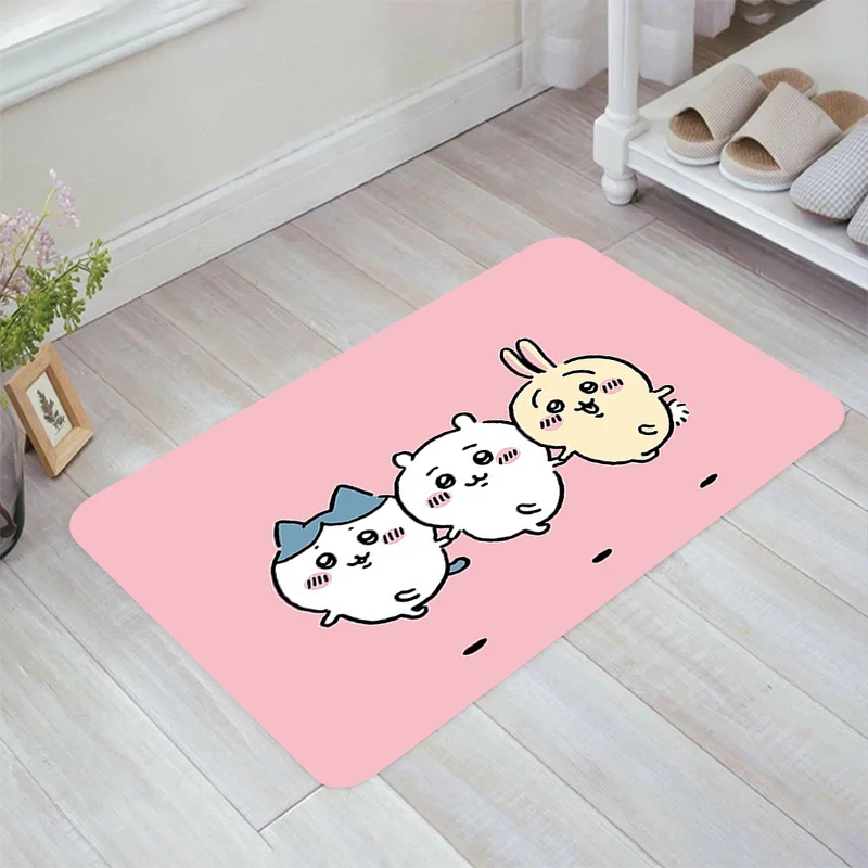 Cute Cartoon C-Chiikawa Floor Mat Balcony Kitchen Carpet Home Doormat Entrance Door Aesthetic Room Decoration Carpets Rugs Foot