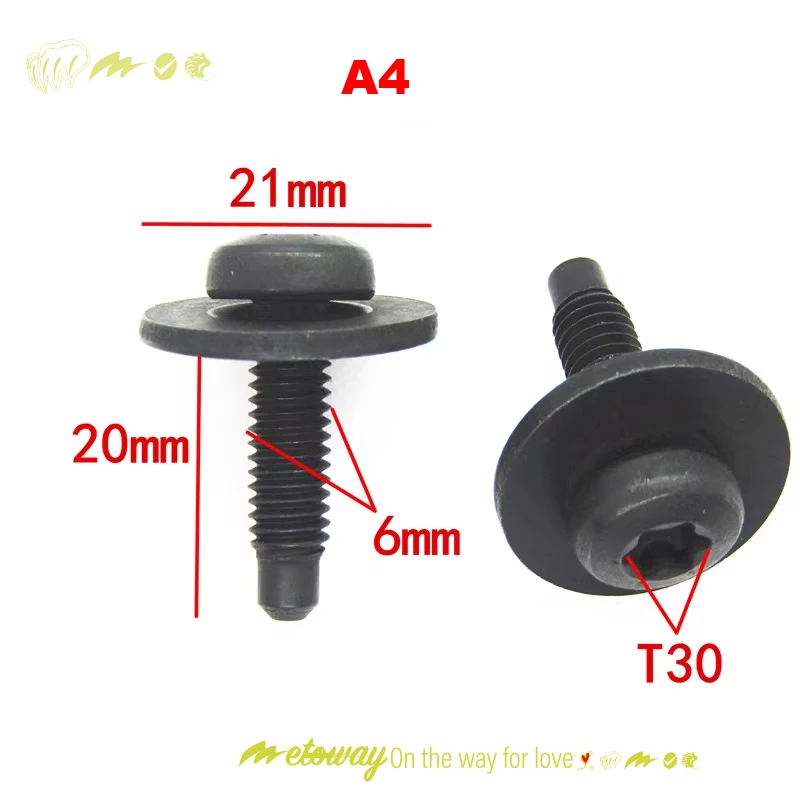 20pcs Fixing Screws For VW BMW Audi A1 A3 A4L A5 A6L Q3 Q5 Q7 Fender Board Leaf Plate Self-Tapping Screws Fastener Screws