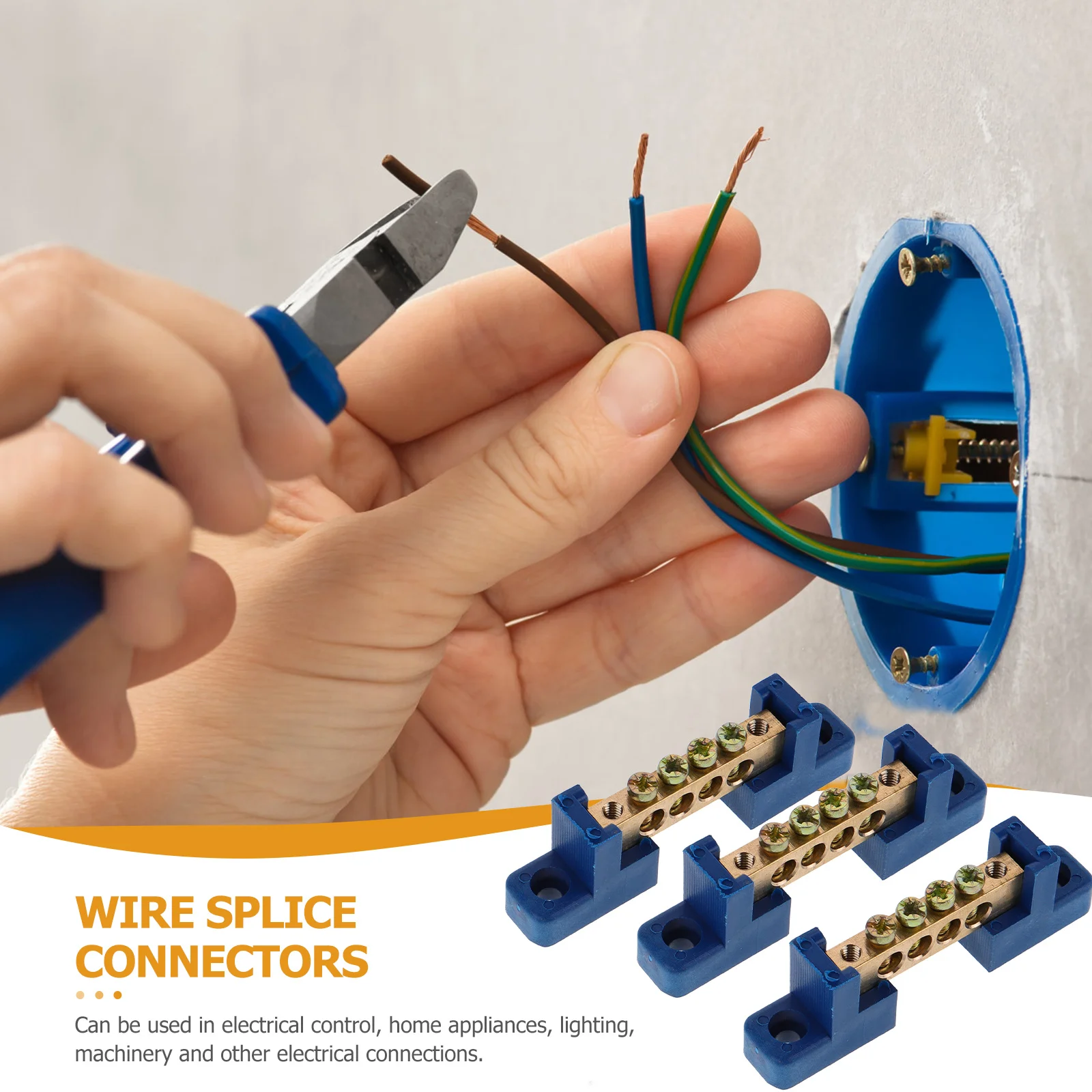 

4pcs Copper Grounding Terminal Block For Distribution Box Electrical Equipment Heavy Duty Conductive Secure Wire Connection