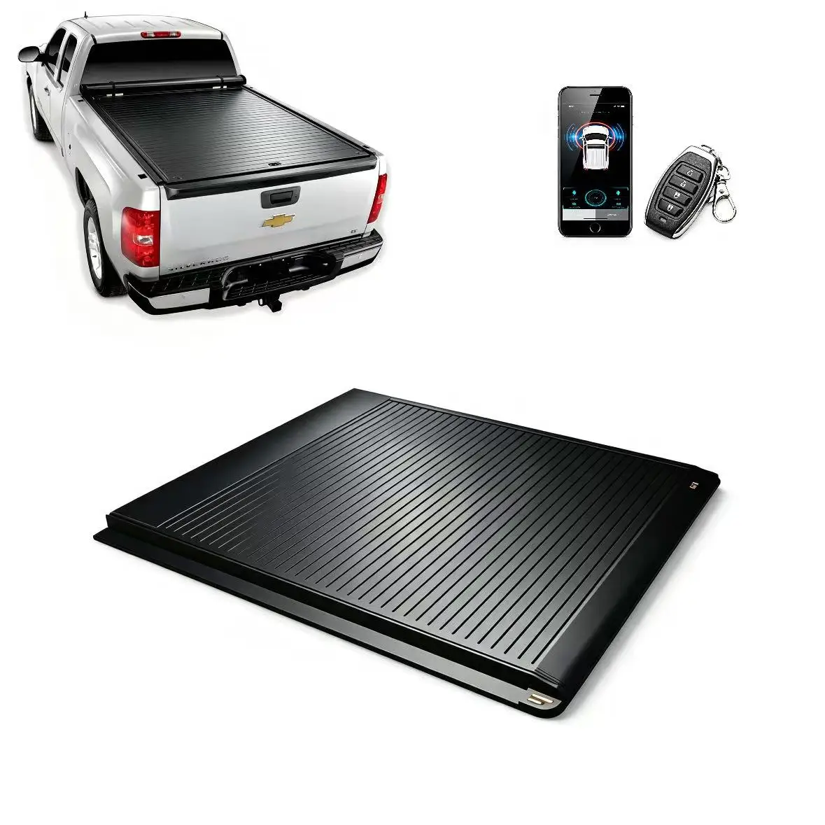 Heavy Duty Corrosion Resistant Roller Shutter Cover Adjustable Bed Shield For Chevrolet Silverado Cargo Pickup Truck