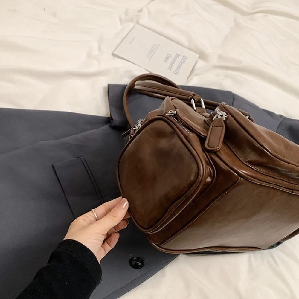 

Multiple Pockets PU Handbag Shoulder Pouch Tote Storage PU Underarm Bag All-match Korean Style PU Leather Shoulder Bag Travel