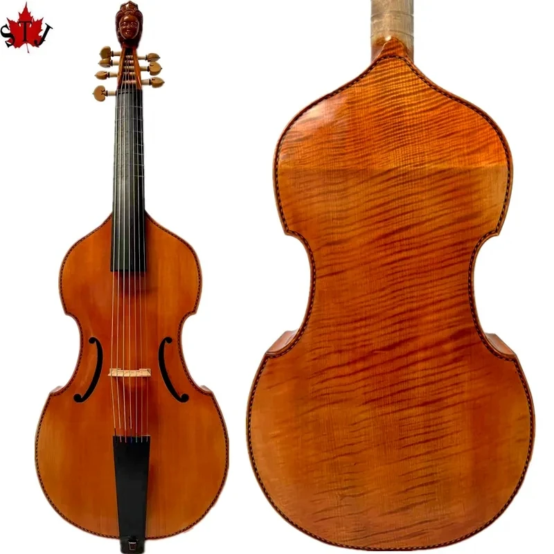 

Baroque Style profession Maestro 7 strings 29" viola da gamba, angel scroll,Whole flamed back