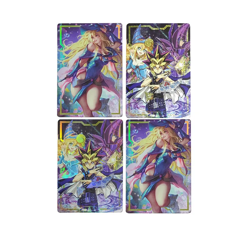 

Anime Characters DIY Collectible Cards Dark MagicianHu Tao Yae Miko Laser Flash Cards Boy Game Toys Christmas Birthday Presents