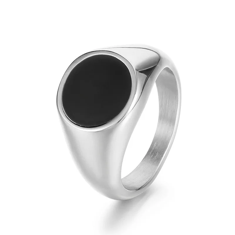 Bague polie classique pour hommes et femmes, Cold Talk Wind Ins, Simple Dstress173, Bague ronde en acier noir pour personnes âgées, Mode