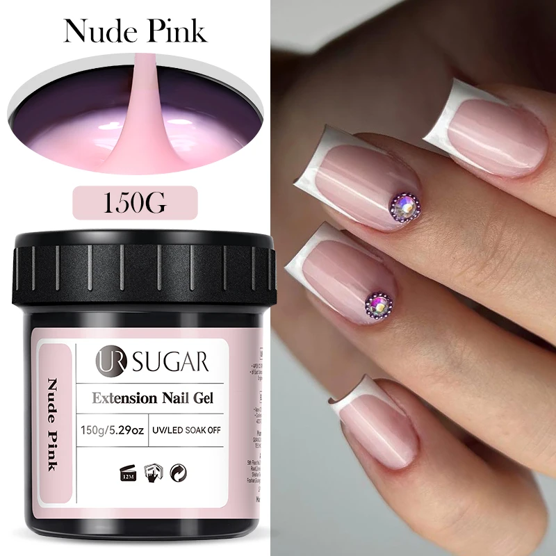 UR SUGAR 150g Transparent Nail Extension Gel Jelly White Light Pink Acrylic French Nail Art UV LED Gel Semi Permanent Manicure image 3