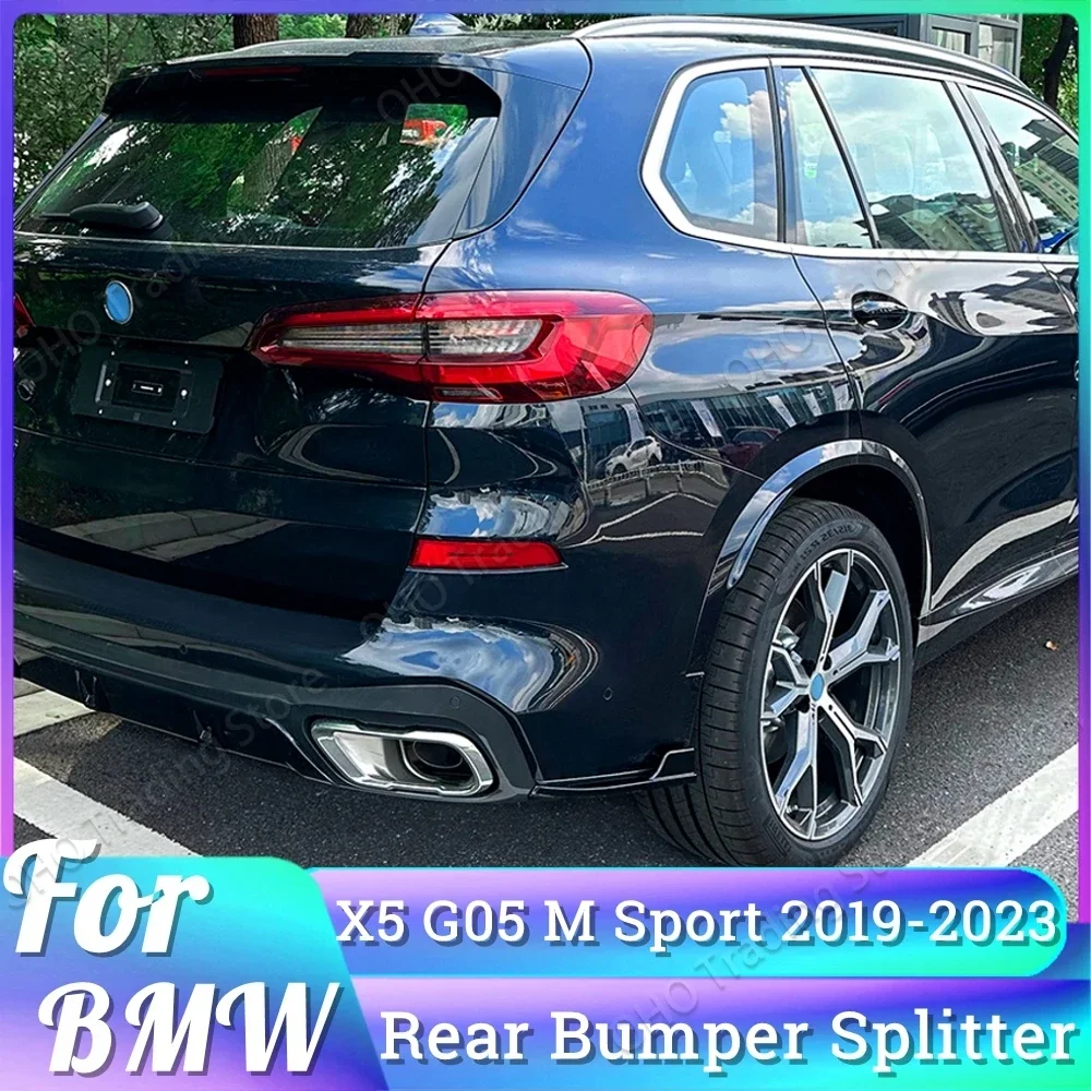 Rear Bumper Spoiler Diffuser Side Splitters Strip Lip For BMW X5 G05 M Sport 2019-2023 Accessories Side Skirt Extension