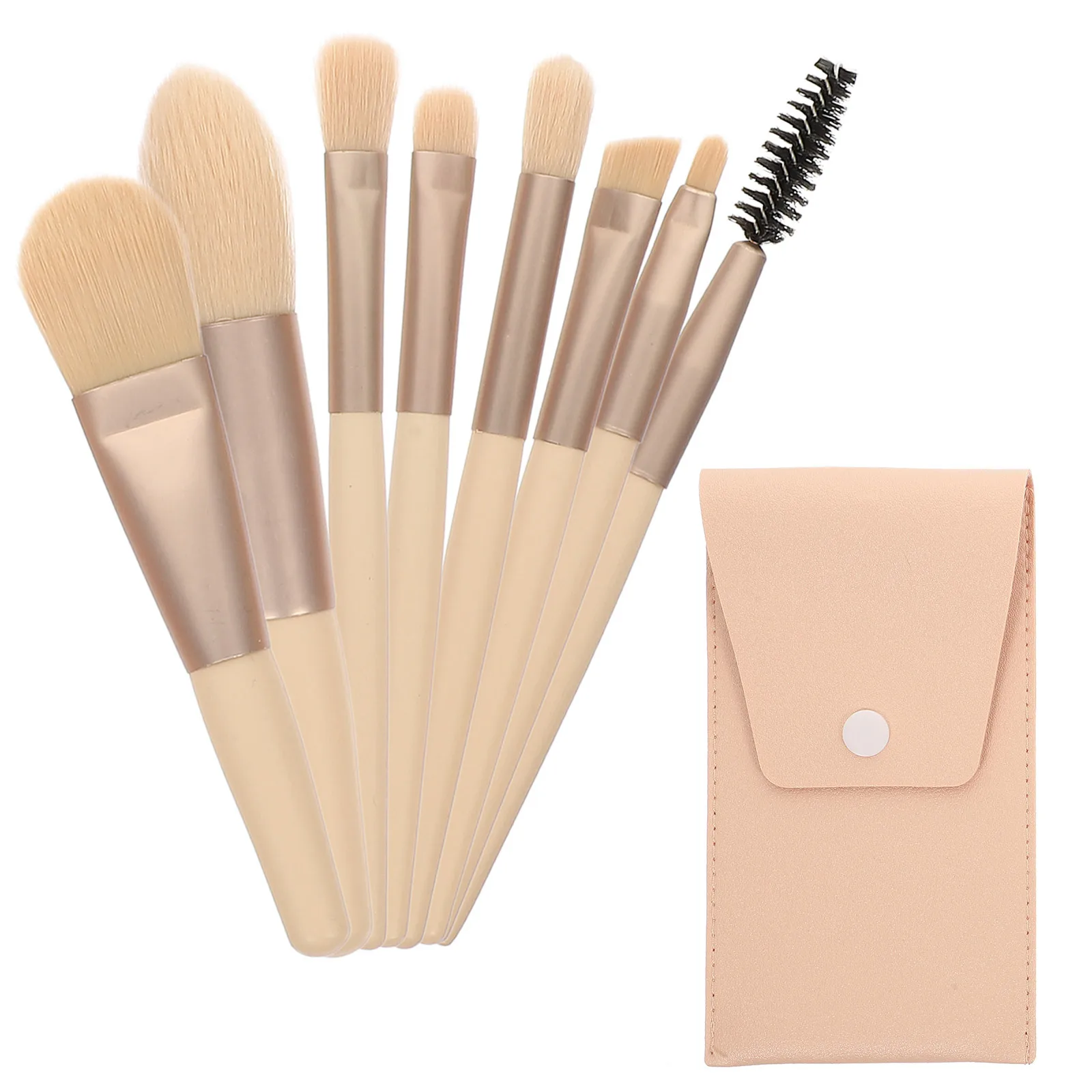 1 Juego de brochas de maquillaje profesional, cerdas sintéticas flexibles para colorete en polvo, sombra de ojos, herramientas de belleza facial, viaje portátil