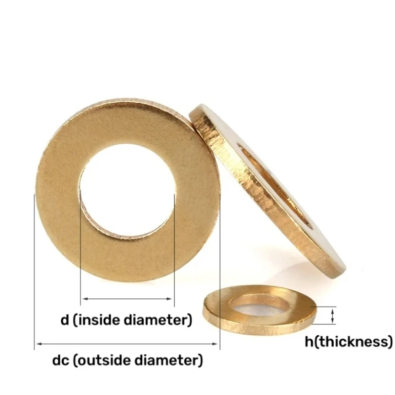 M2 M2.5 M3 M4 M5 M6 M8 M10 M12 M14 M16 M18 M20 GB97 Metal Solid Brass Plain Washers O-Ring Gaskets