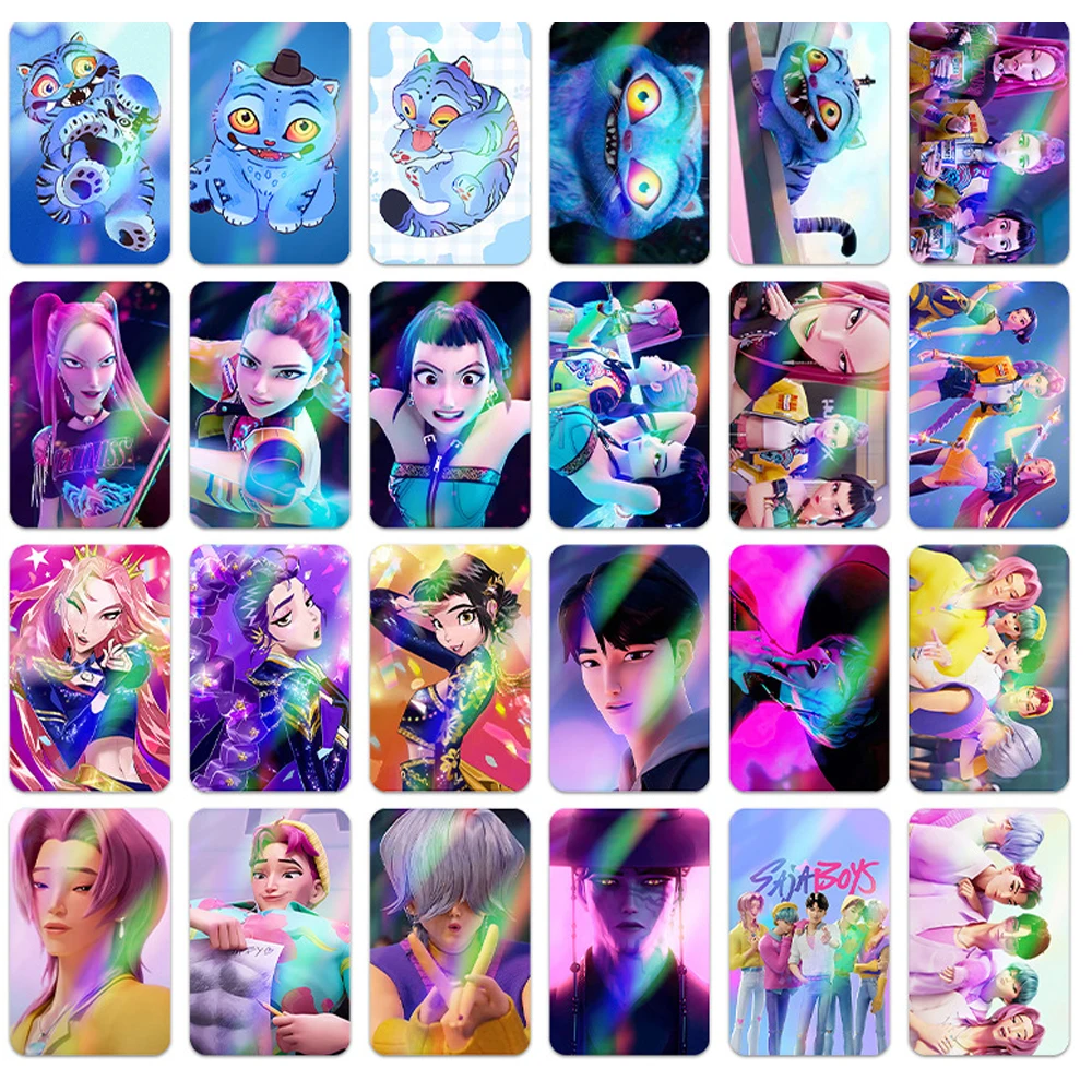 Kpop Demon Hunters 30 tarjetas LOMO periféricas de animé serie de dibujos animados accesorios impresión postal Fans colección tarjeta regalos