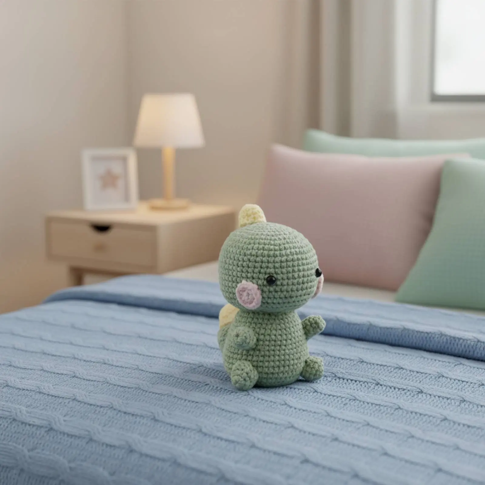 Kit de Amigurumi de Dinosaurio con Instrucciones en Inglés, Kit de Ganchillo para Principiantes, Incluye Todas las Herramientas y Guía de Instrucciones
