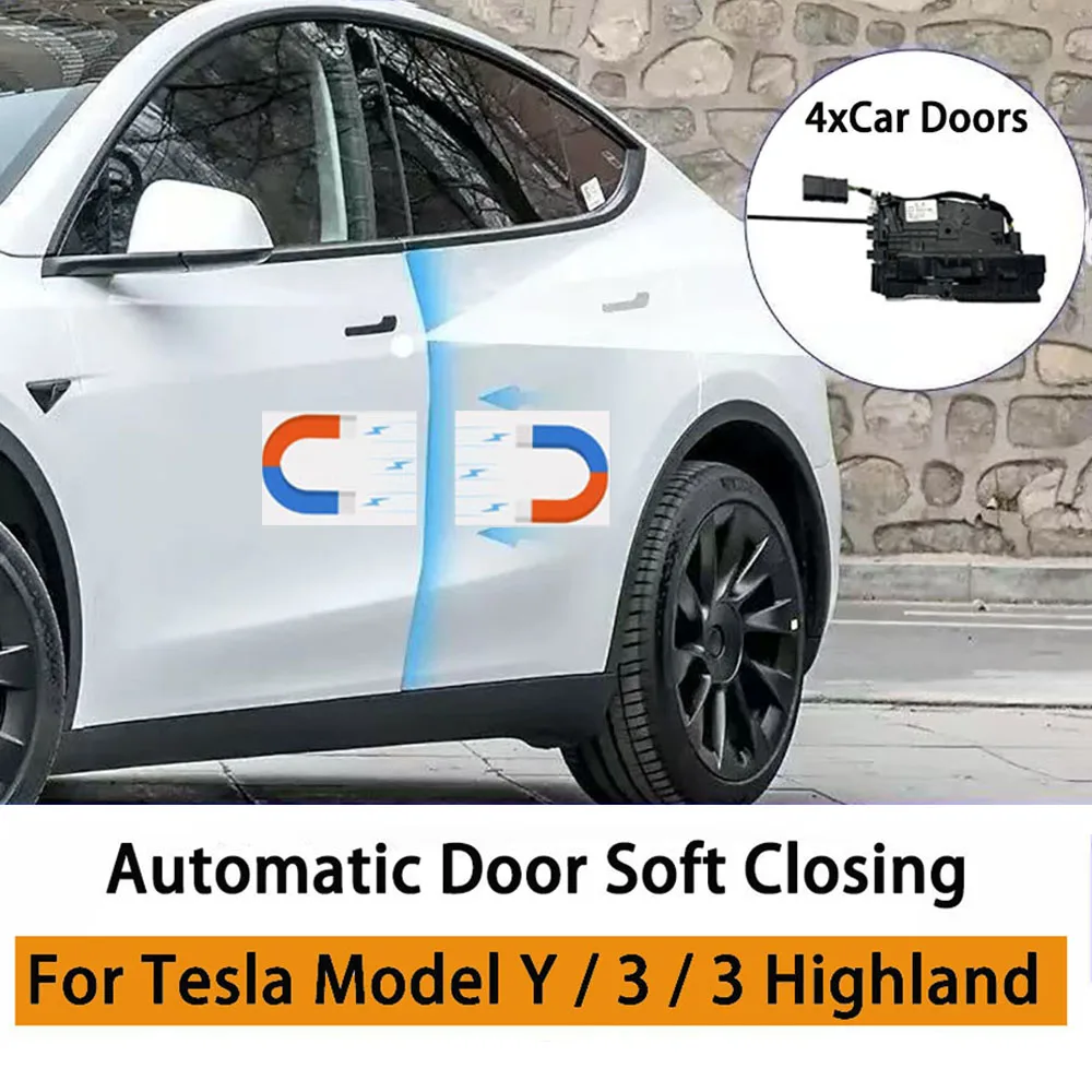 for Tesla Model Y 3 Soft Closing Model 3 Highland Soft Close Smart Auto Electric Suction Door Closing Opening High Anti-Pinch