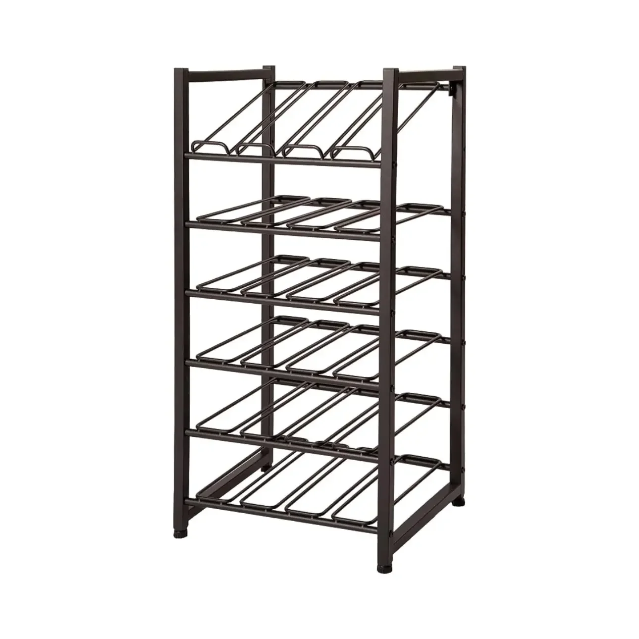 Luxury Whisky Metal Fixtures Powder Coat Black Gravity Feed Liquor Store Shelf Wine Display Shelves for Bottle